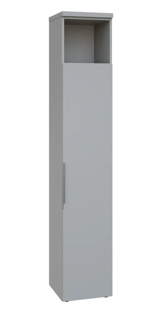 SIN 6 - 4DN kancelářská skříň, 1-dveřová/nika, pravá, 2170x400x400, šedá